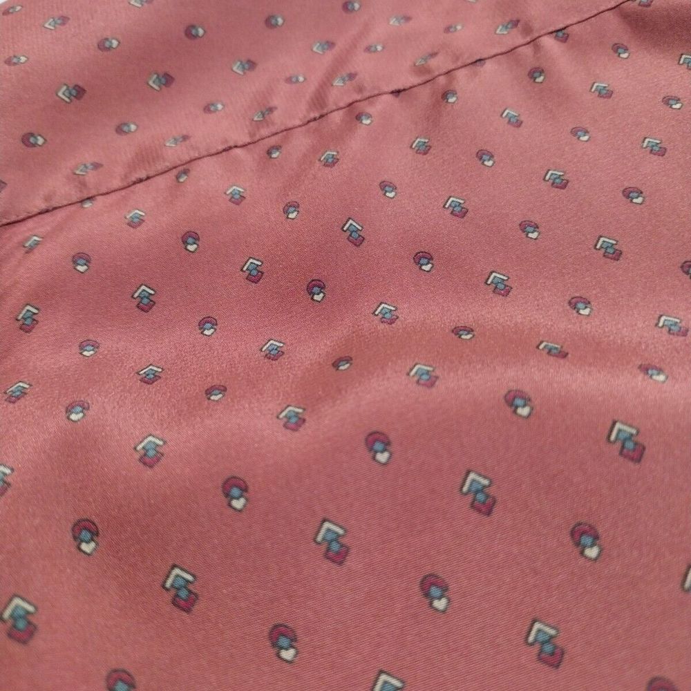 Vintage Prairie Blouse Print Victorian Size 12 Ruffle Collar Long Sleeve - Picture 9 of 10